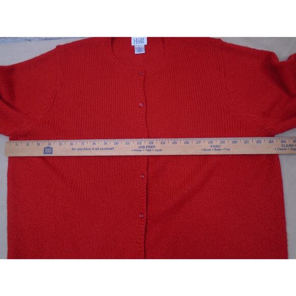 VTG Leon Levin Hand Loomed Cardigan Sweater Pink Grannycore Cottagecore Sz XL - Picture 5 of 10